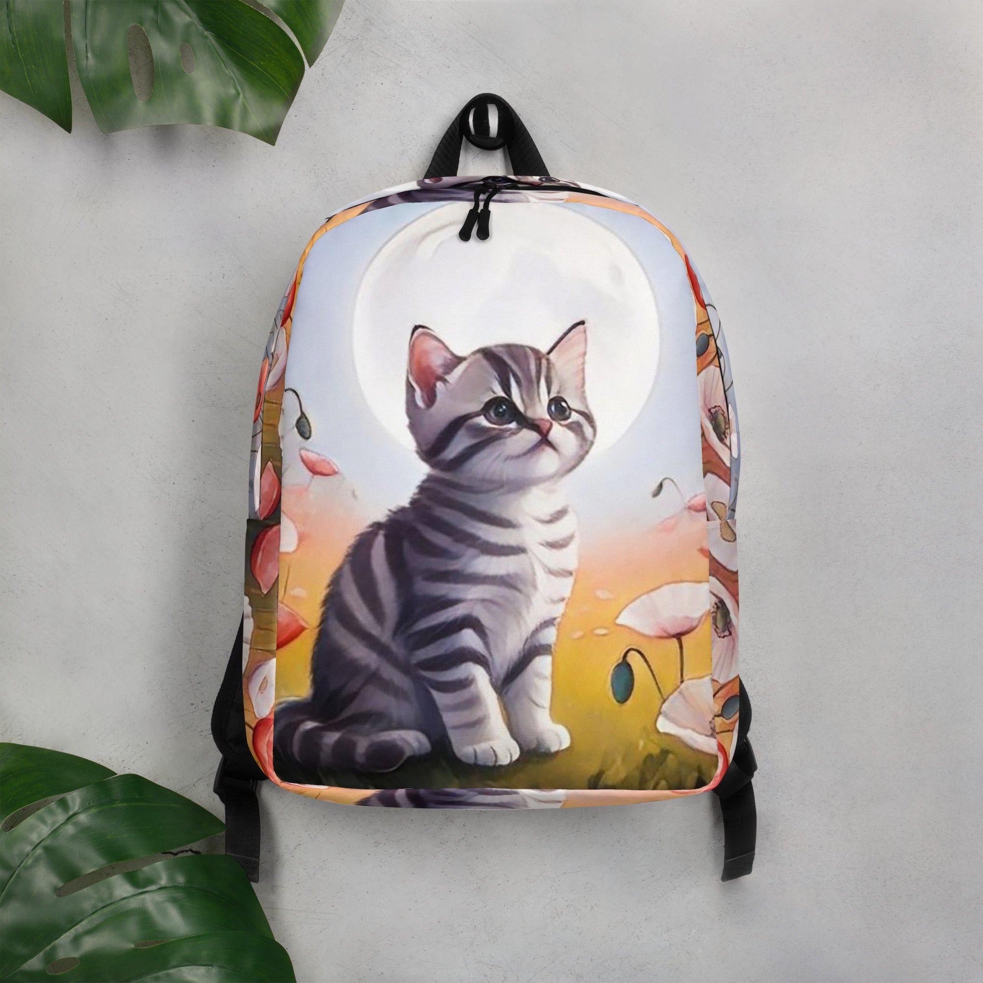 Cat on the Moon Unisex Casual Shoulder Backpack Love Cat Present for fashion Cat Lovers